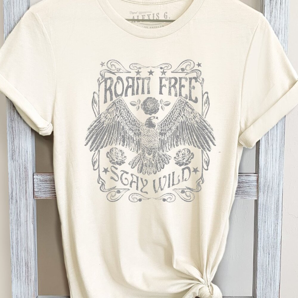 Roam Free Stay Wild Graphic Tee, Boho Stay Wild Shirt, Roam Free Shirt